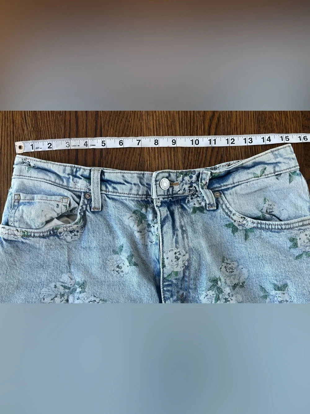 wild fable Light Blue Floral Straight‑Leg Jeans - SIZE 10 - Picture 5 of 6